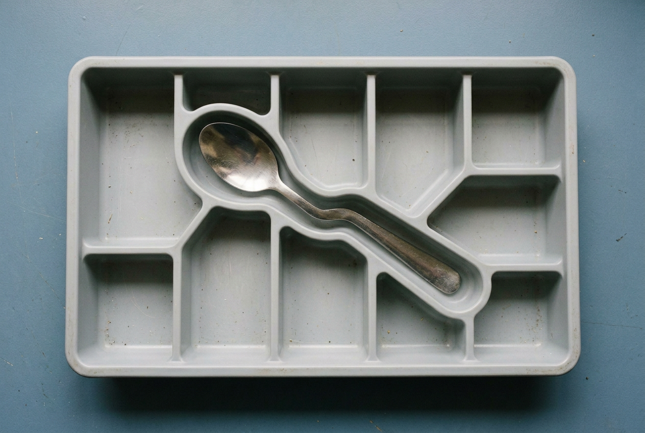 The compartments follow the spoon.